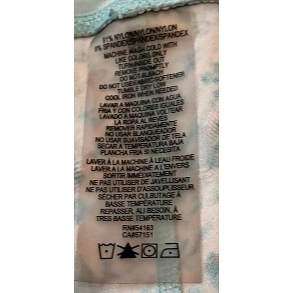 CALVIN KLEIN PERFORMANCE LEGGINGS, WOMENS, L, TEAL PINK WHITE ABSTRACT, CROPPED - Picture 10 of 10